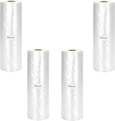Vista 10 de Immuson Bolsa de plástico de 12 x 20 pulgadas en rollo para almacenamiento de alimentos, bolsa de plástico transparente para frutas, verduras, pan