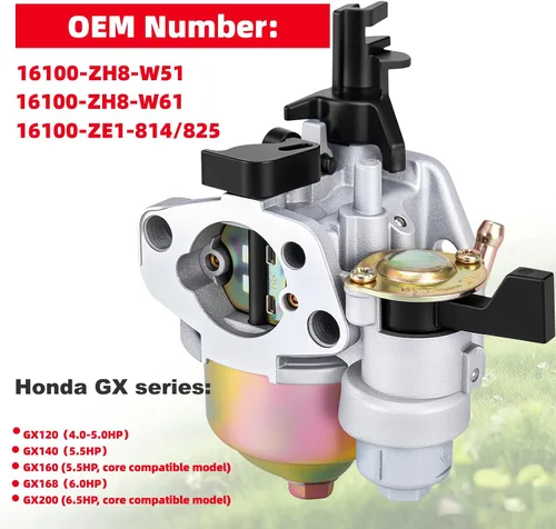 Vista 2 de Carburador GX160 GX200 con kit de ajuste de filtro de aire 17210-ZE1-517 para Honda GX120 GX140 GX 160 GX168 GX200 5HP 5.5HP 6.5HP Motor