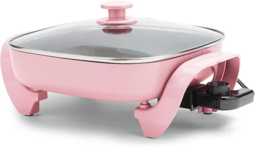 Vista 11 de GreenLife - Sartén eléctrica cuadrada de 12" 5QT, tapa de vidrio con ventilación, interior antiadherente de cerámica libre de PFAS, control