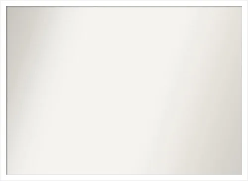 Vista 213 de Amanti Art Espejo de baño blanco para sobre el fregadero, 22 x 45 pulgadas, espejo de tocador rectangular blanco Lucie, marco de madera moderno