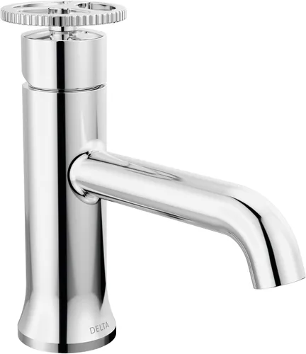 Vista 11 de Delta Trinsic - Grifo de baño de 1 agujero con mango de rueda, níquel pulido, grifo de fregadero de baño de un solo agujero, ensamblaje de drenaje