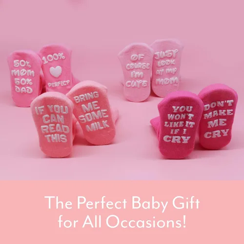 Vista 5 de Set de regalo de calcetines para bebé, regalos neutros para baby shower y artículos esenciales para recién nacidos, calcetines para bebés por