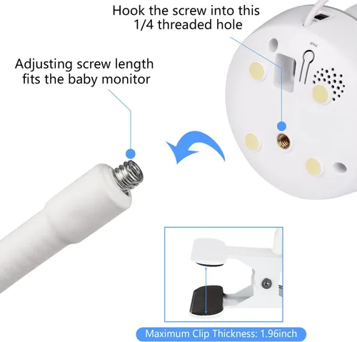 Vista 6 de Soporte para monitor de bebé con cuello de cisne para Motorola, Owlet, VAVA, Arlo Baby Monitor y la mayoría de cámaras de seguridad universales