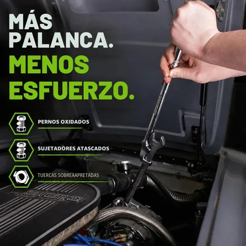 Vista 2 de OEMTOOLS 22656 Herramienta Extensora de Llave, Aumenta el Torque en Espacios Reducidos, Extensión Universal de Llave para Pernos Oxidados, Llaves