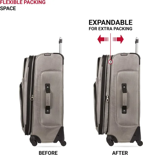 Vista 4 de SwissGear - Equipaje suave expandible Sion con ruedas, Peltre