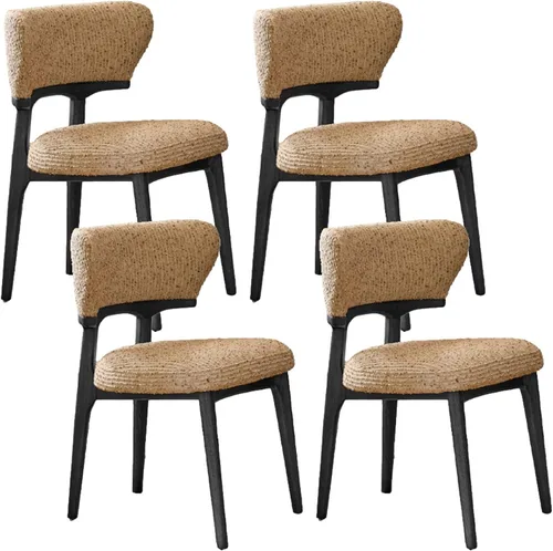Vista 15 de Sillas de comedor retro, juego de sillas de comedor de madera, silla de cocina tapizada, silla de tocador de recepción, asiento sin brazos