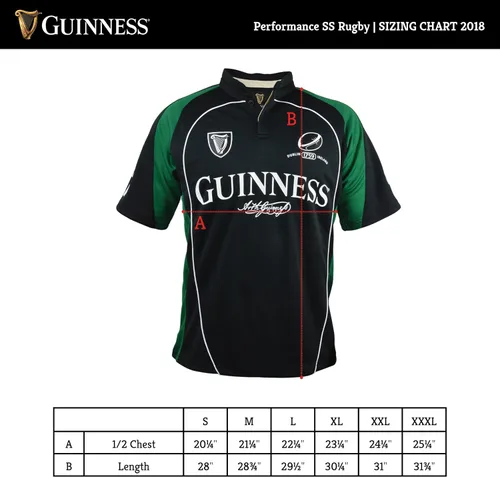 Vista 9 de Guinness - Camisa de rugby de manga corta color negro y verde