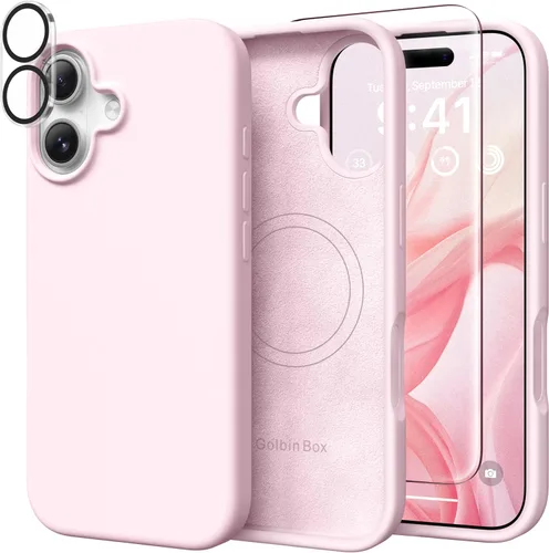 Vista 33 de GolbinBox Funda magnética para iPhone 17, compatible con MagSafe, cubierta de silicona integrada para control de cámara, funda de silicona líquida a