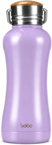 Vista 15 de YOHKOH Mini Botella de Agua Aislada al Vacío Con Tapa de Bambú - Botella de Agua Térmica de Acero Inoxidable para Mujeres, Niñas, Niños, Botella
