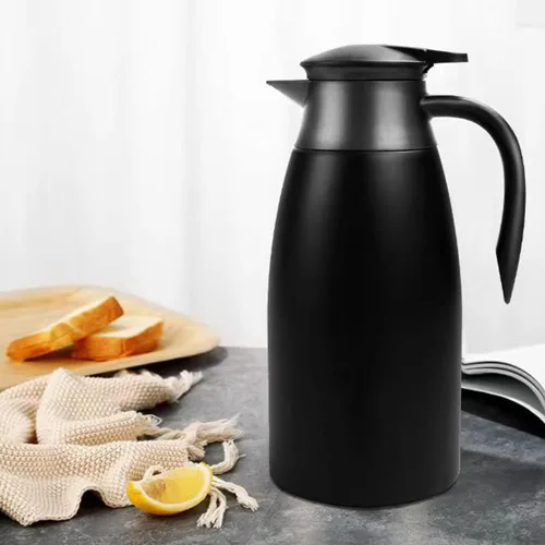 Vista 3 de Jarra térmica de café de 70 onzas, acero inoxidable, jarra de café aislada, dispensador de bebidas de café al vacío de doble pared para mantener 12