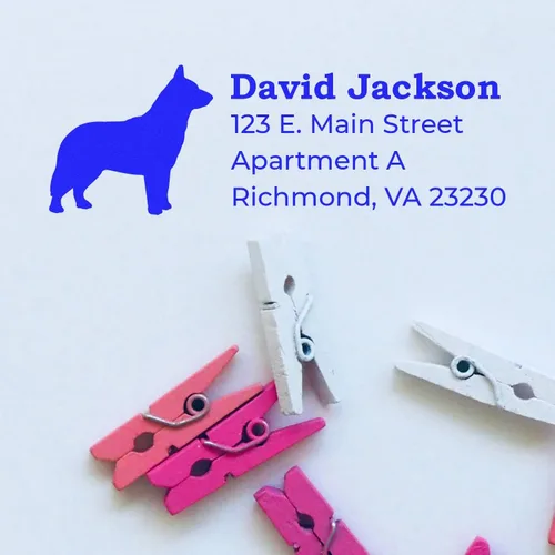 Vista 41 de Airedale Terrier Address Stamp, Custom Airedale Terrier Hand Stamp for Dog Lovers, Duo Rubber Return Address for Pet Owners