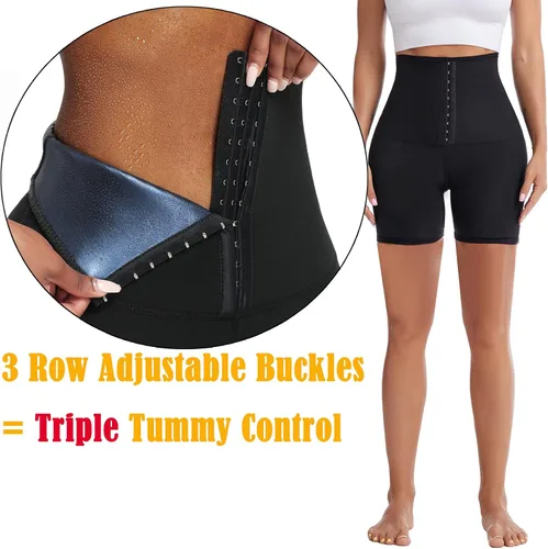 Vista 2 de JGS1996 Leggings de sauna de cintura alta para mujer con bolsillos, pantalones de entrenamiento de cintura, control de abdomen y calor, Pantalones