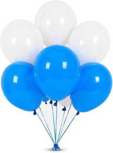 Vista 16 de Paquete de 50 globos de látex azules de 12 pulgadas para decoraciones de fiestas, globos gruesos de alta calidad para cumpleaños, baby shower