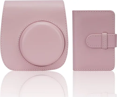 Vista 12 de Funda para cámara instantánea compatible con Fujifilm Instax Mini 12 11/9/8/8+ bolsa de piel sintética con bolsillo y correa ajustable para el Negro