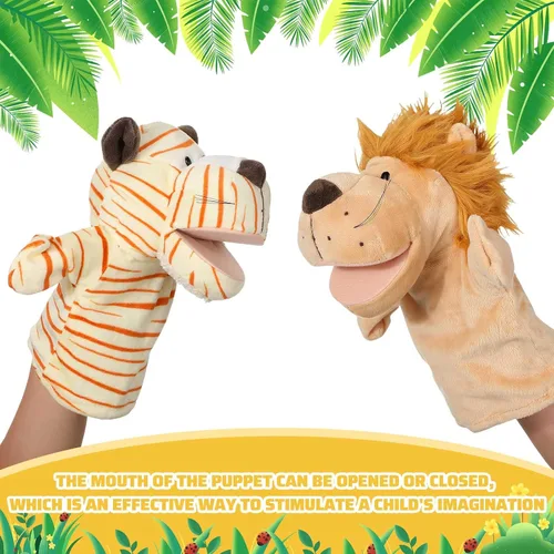 Vista 3 de Wettarn Juego de 12 Marionetas de Animales con Boca Activa para Niños, Juguete para Niños y Niñas, para Narración de Historias, Escuela Infantil