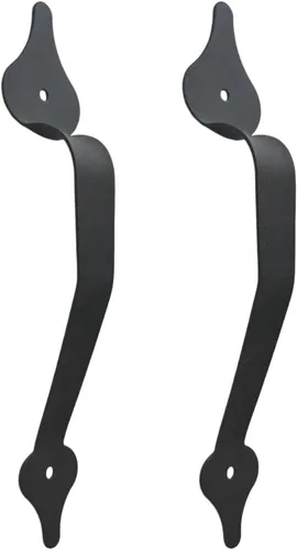 Vista 22 de Tirador Clásico de Puerta – Tirador de Acero Resistente para Portones, Puertas de Granero, Cercas Exteriores, Negro, 7 Pulgadas