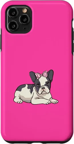 Vista 11 de iPhone 15 Francés Bulldog Francés Perro Cachorro Lindo Arco Mascota Cachorros Amor Caso