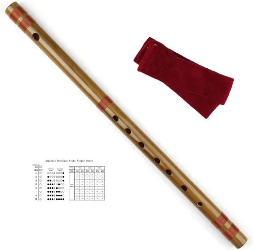 Vista 8 de Flauta Shinobue japonesa de 7/8 Hon, flauta de bambú hecha a mano, instrumento musical (Negro 7Hon)