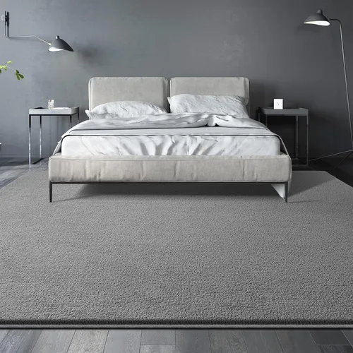 Vista 15 de Alfombras grandes para sala de estar, dormitorio, alfombra negra de 4 x 6 pies, alfombra shag minimalista moderna, alfombra suave, gruesa y cómoda
