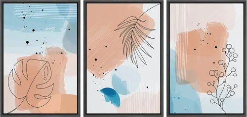 Vista 96 de MUDECOR Lienzo enmarcado para pared, juego de arte de ramo de flores de vida muerta de Marie Frosch, naturaleza, desierto, ilustración, arte