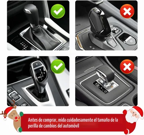 Vista 5 de Cubierta para palanca de cambios de coche con capucha OFBAND, cubierta para perilla de cambios de coche de Navidad para palanca de cambios