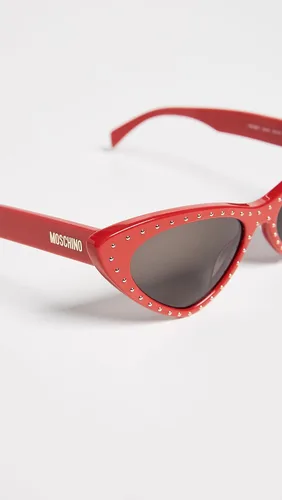 Vista 6 de Moschino Gafas de sol puntiagudas con ojo de gato para mujer, rojogris azul, talla única