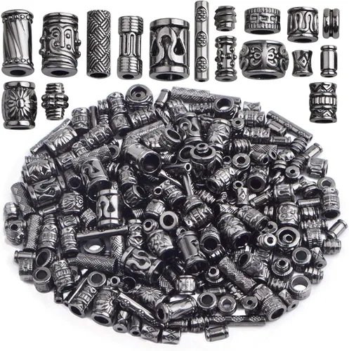 Vista 10 de BronaGrand 3.53 oz (alrededor de 220-300 unidades) cuentas espaciadoras de columna de oro antiguo, abalorios, collares, dijes, accesorios para Oro