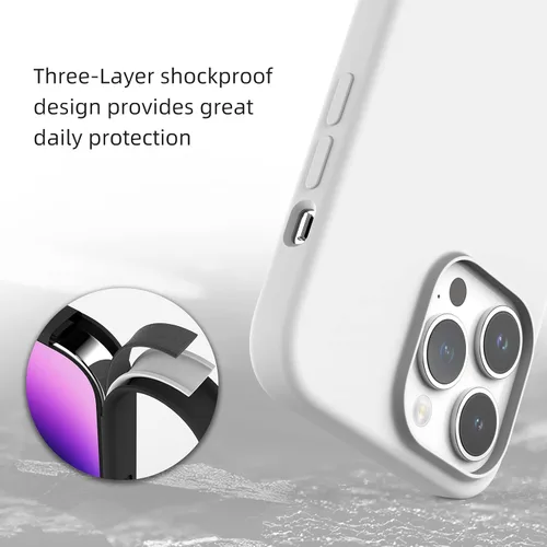 Vista 117 de Funda de silicona líquida compatible con iPhone 12 Pro Max 6.7 pulgadas, funda de gel de protección completa con forro de microfibra, funda