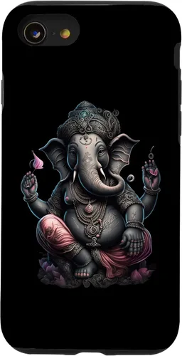 Vista 18 de iPhone 16 Dios hindú Ganesha Lotus Pose Yoga y Meditación Caso