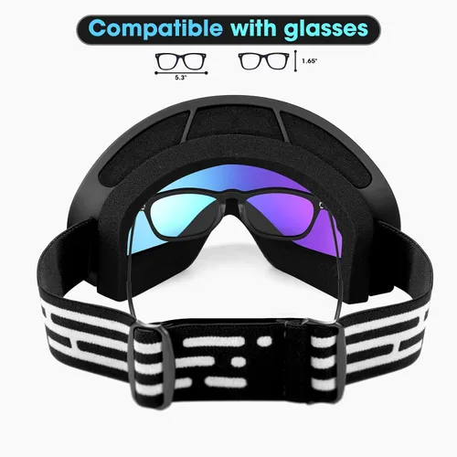Vista 2 de Gafas de esquí, gafas de snowboard para hombres, mujeres, adultos, jóvenes y mayores de 15 años, gafas de esquí de nieve
