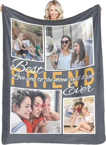 Vista 32 de Manta personalizada con fotos, mantas personalizadas con imagen para madre, padre, niños, hermana, amigos, parejas, cumpleaños, 1 foto, 30 x 40