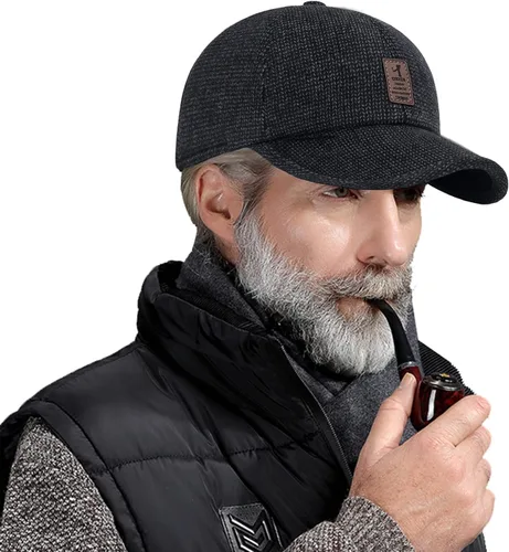 Vista 6 de Gorro de invierno para hombre ajustable cálido deportivo béisbol gorras de papá orejeras 217-236in