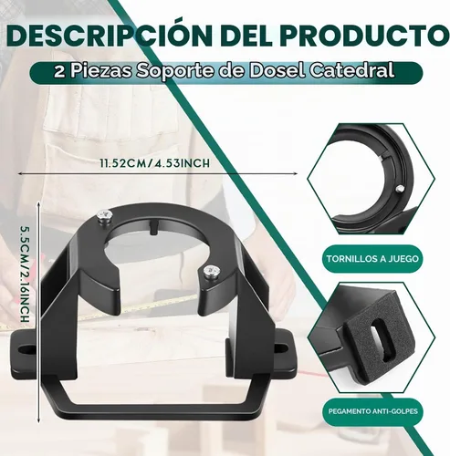 Vista 2 de 1 soporte de montaje para ventilador de techo para toldo de catedral, sin