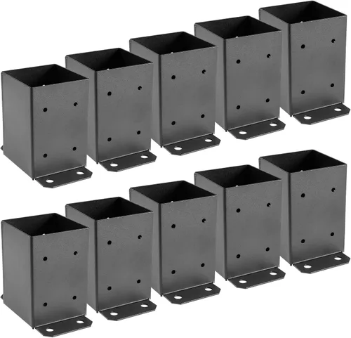 Vista 14 de VEVOR Base para Poste 4x4 2 Piezas, Tamaño Interior 3.6"x3.6" Soportes de Base para Poste, Anclaje de Poste de Servicio Pesado con Recubrimiento