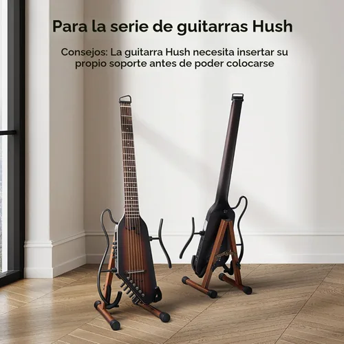 Vista 3 de Donner Soporte para ukelele de madera para violín, guitarra Hush, mandolina, banjo, soporte plegable de piso con marco en A para pequeños