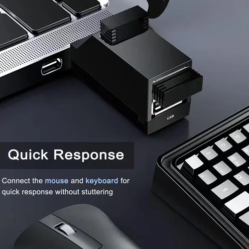 Vista 7 de VIENON Adaptador USB de 3 puertos, concentrador USB 3.0, divisor USB-A 1 a 3 para teclado, disco duro móvil, disco U, cámara, ratón, etc