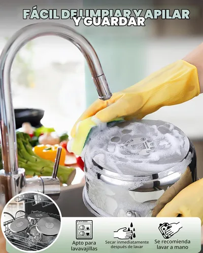 Vista 8 de Cook N Home Basics - Juego de utensilios de cocina de acero inoxidable Mango de silicona gris
