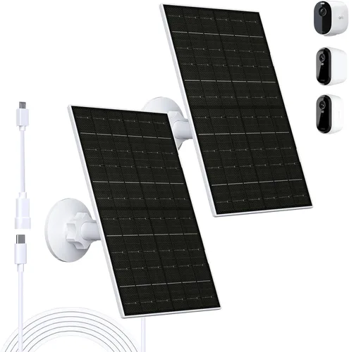 Vista 7 de Zivif Panel solar para cámara Arlo, cargador solar de 7 W compatible con Essential 2K (2ª generación), cámaras Essential XL y Spotlight, IP66