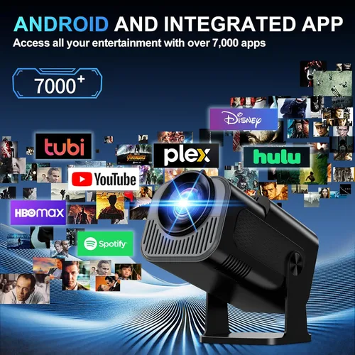 Vista 8 de [Proyector 2026 actualizado] Mini proyector compatible con 4K 1080P Keystone automático 270° giratorio con WiFi 6 y Bluetooth 5.2 proyector portátil