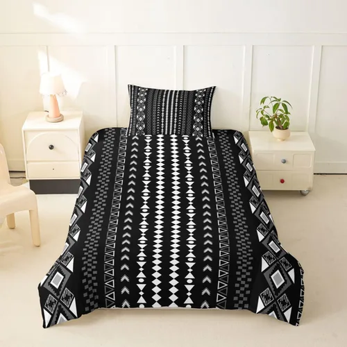 Vista 3 de Erosebridal Bohemian Duvet Cover Twin Country Southwestern Comforter Cover for Kids Teens Boho Aztec Arrows Diamond Bedding Set Black Gray Geometric