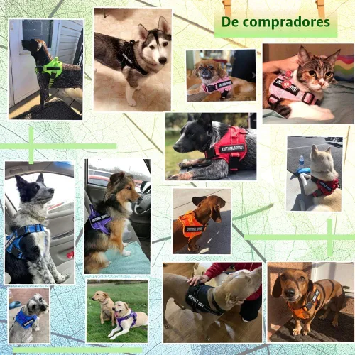Vista 5 de voopet Arnés para perro de servicio, arnés de chaleco de apoyo emocional para mascotas, reflectante, transpirable y ajustable, arnés ESA sin tirones