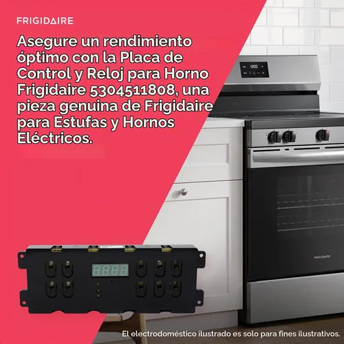 Vista 4 de Frigidaire 5304511908 Placa de control y reloj de horno para estufas y cocinas eléctricas, negro