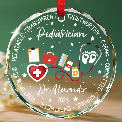 Vista 20 de Un médico verdaderamente asombroso es difícil de encontrar Adornos de vidrio, Adorno de Navidad personalizado de agradecimiento al médico 2025