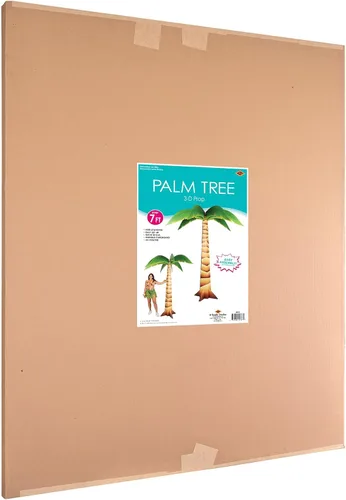Vista 6 de Beistle Cartón grande de 7 pies 3 pulgadas x 6 pies para fiesta hawaiana 3-D palmera fotográfica, tema Luau fondo de fotografía tropical