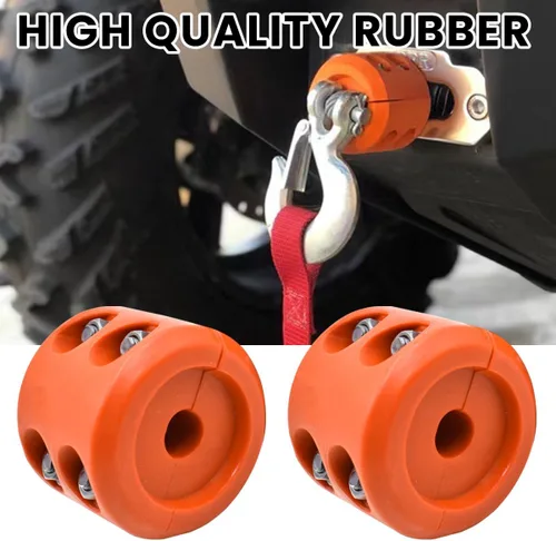 Vista 5 de Bittwee Tapón de goma para cabrestante de coche para ATV UTV, protector de gancho de cable para cuerda sintética, amortiguador de golpes con Naranja