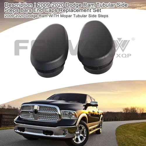Vista 7 de Juego de tapas ovaladas para estribos laterales tubulares, juego de tapas de repuesto para Dodge Ram 2009-2020 con escalones laterales tubulares