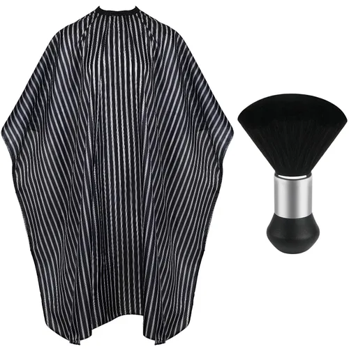 Vista 13 de FEBSNOW Capa de Barbero Impermeable Profesional para Corte de Cabello Cepillo Quitapelusas de Cuello para Corte de Pelo Verde Militar Salón Barba