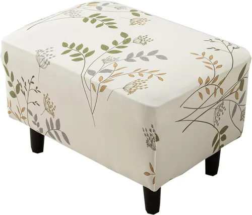 Vista 12 de CRFATOP Funda para silla otomana, fundas grandes para silla otomana, fundas impresas rectangulares para taburete de almacenamiento, reposapiés