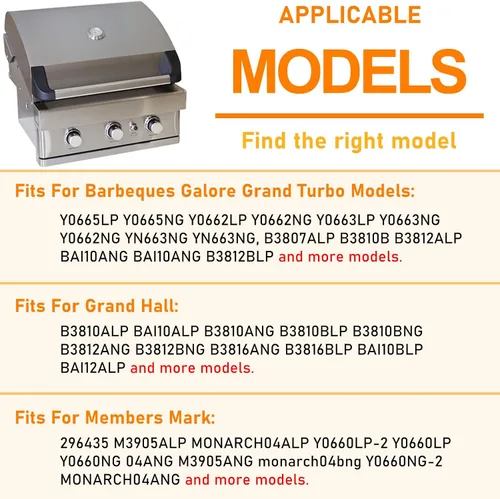 Vista 4 de GasSaf Ladrillos de cerámica de repuesto para barbacoas en abundancia Grand Turbo, Grand Hall, Members Mark Grills, 4 placas de calor, briquetas