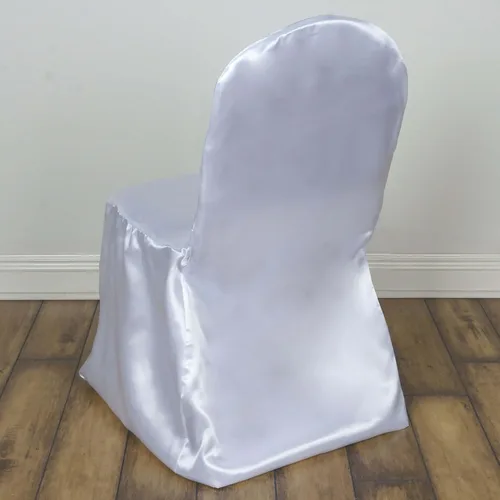 Vista 6 de Efavormart - Fundas para sillas de banquetes de satén negro brillante para bodas, fiestas, banquetes y catering